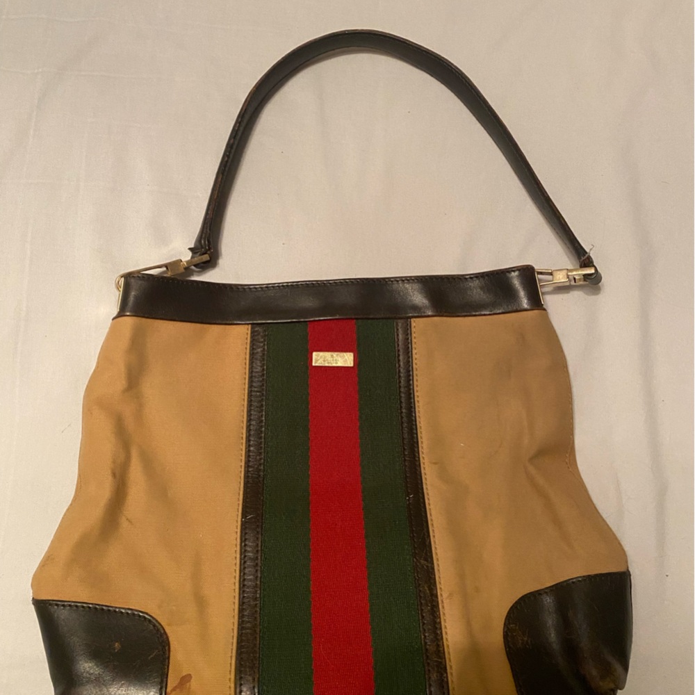 Gucci Tan and Brown Used Bag